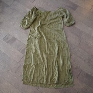 Tribe Alive Short Sleeve Pullover Off Shoulder Dress Green Womens Size Medium